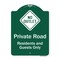 Signmission Private Road Residents And Guests W/ No Outlet Heavy-Gauge Aluminum Sign, 24" H, GW-1824-9910 A-DES-GW-1824-9910 - alternate 1